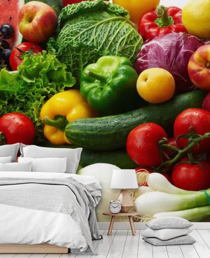 Färgglada frukt och grönsaker väggmålning Färgglada frukt och grönsaker väggmålning