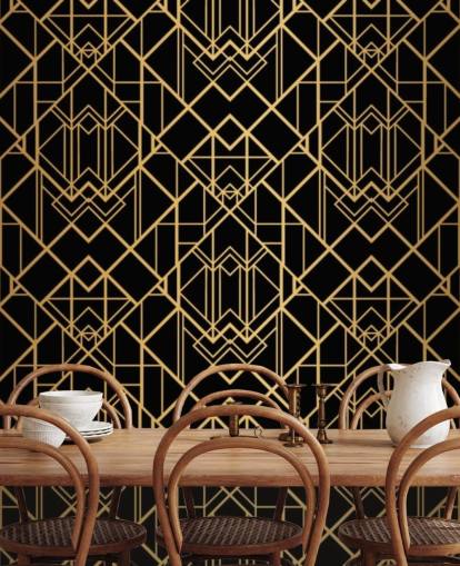 svart och guldfärgad art deco tapet svart och guldfärgad art deco tapet