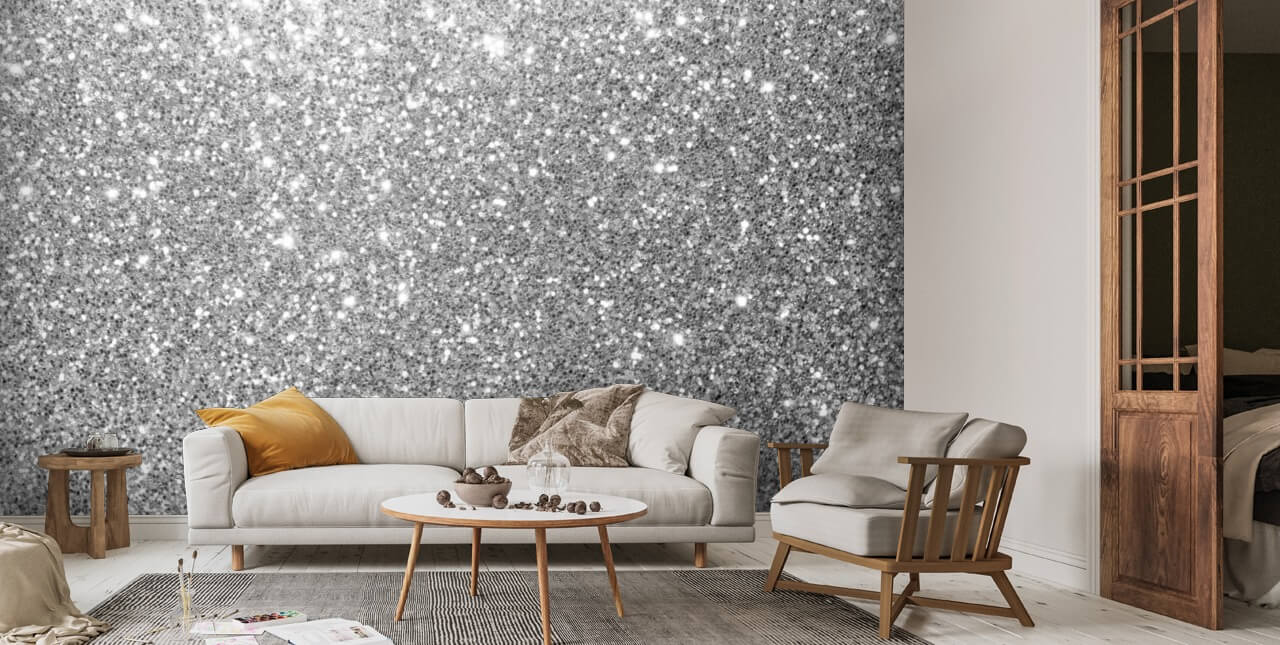 Mica Curve Glitter Wallpaper (Black With Gold Glitter) - MSC59 – Luxury  Home Decco