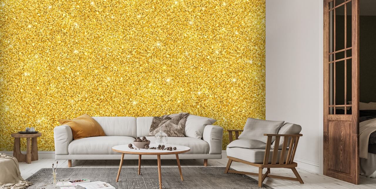 Van hen Afwijking in beroep gaan Gold Glitter behang | Wallsauce NL