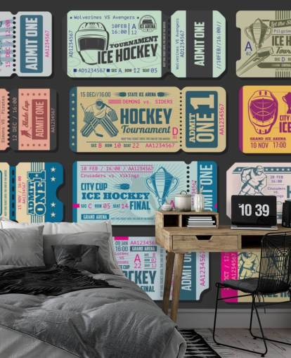 Ishockey Billetter Bakgrunn Mural Ishockey Billetter Bakgrunn Mural