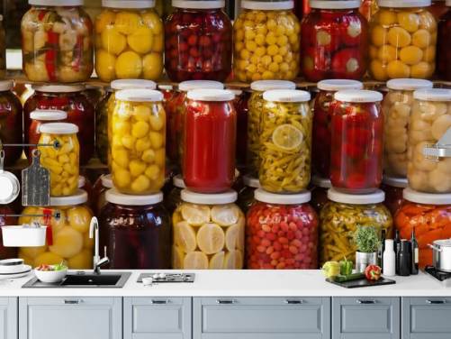 Papier Peint Coloré Jars of Pickles