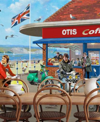 Mods Coffee Bar Behang Muurschildering Mods Coffee Bar Behang Muurschildering