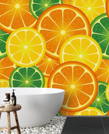Slices of Citrus Fruits Wall Mural Slices of Citrus Fruits Wall Mural