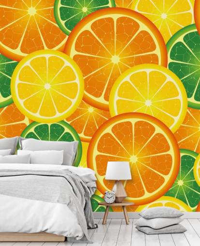 Slices of Citrus Fruits Wall Mural Slices of Citrus Fruits Wall Mural