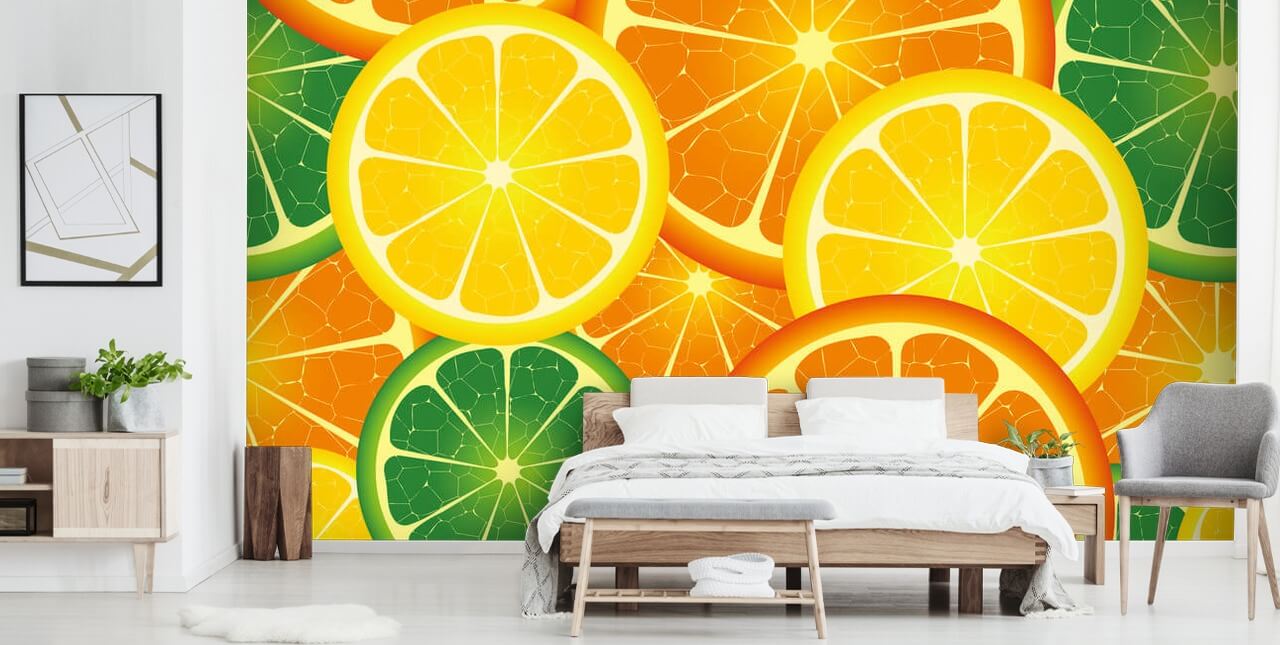 Mural de pared Rebanadas de cítricos Mural de pared Rebanadas de cítricos
