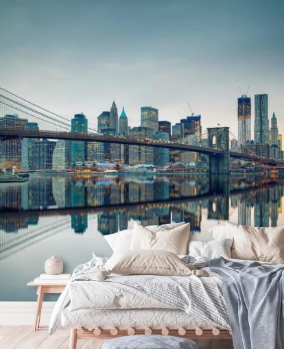 Brooklyn Bridge in der Abenddämmerung Fototapete Brooklyn Bridge in der Abenddämmerung Fototapete