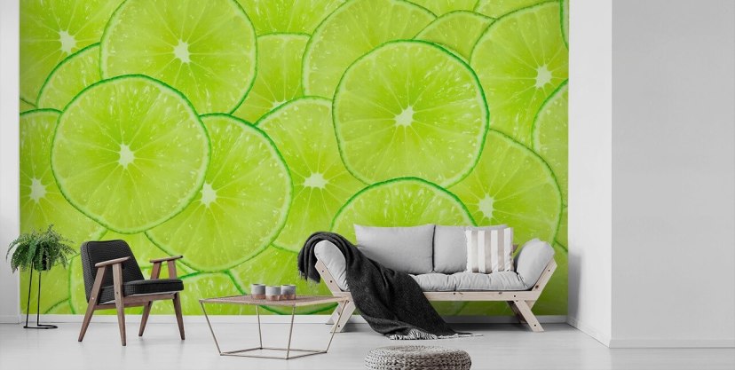 Lime green deals kitchen wallpaper