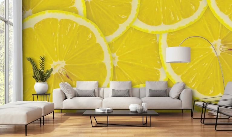 Carta da parati adesiva (130 x 260 cm) Ramas Paraiso Giallo - Decorazioni da  parete - Eminza