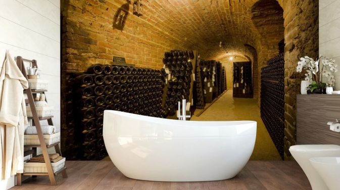 Decorazione murale con cantina illuminata