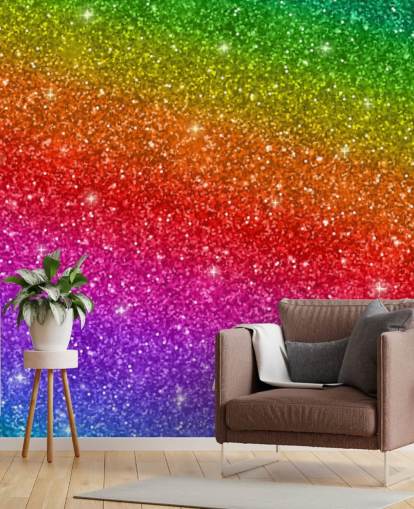 Decorazione murale con arcobaleno inclinato Decorazione murale con arcobaleno inclinato