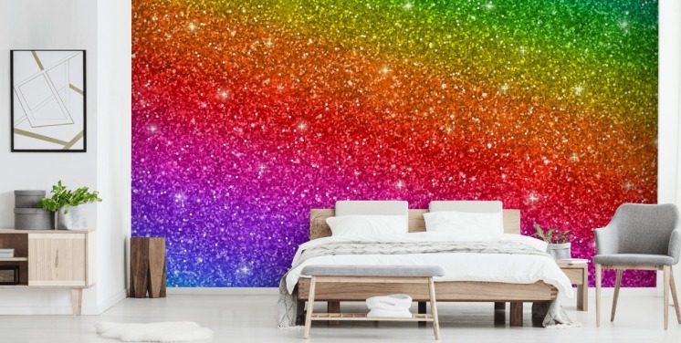 Slanted Rainbow Wall Mural 