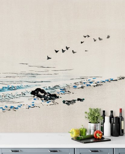 oriental painting of beach wallpaper oriental painting of beach wallpaper