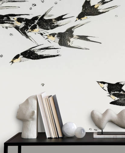 Papel pintado Urracas voladoras Papel pintado Urracas voladoras