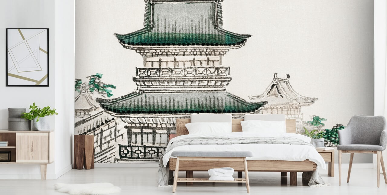 Japanse architectuur behang 