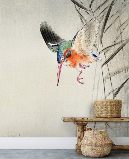 kingfisher tapetmaleri kaldet Kingfisher Hunting for Fish in the Water at Wallsauce til soveværelser, stuer og badeværelser kingfisher tapetmaleri kaldet Kingfisher Hunting for Fish in the Water at Wallsauce til soveværelser, stuer og badeværelser