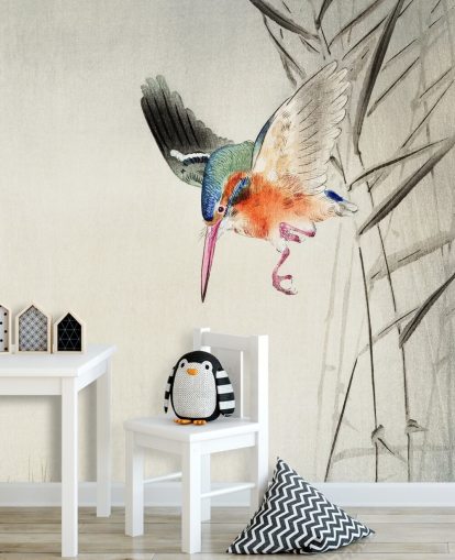 kingfisher wallpaper mural called Kingfisher Hunting for Fish in the Water at Wallsauce for bedrooms, living rooms and bathrooms kingfisher wallpaper mural called Kingfisher Hunting for Fish in the Water at Wallsauce for bedrooms, living rooms and bathrooms