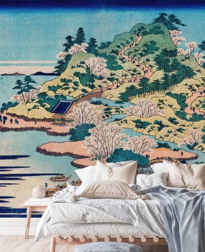 Sesshu Ajigawaguchi Tenposan väggmålning Sesshu Ajigawaguchi Tenposan väggmålning