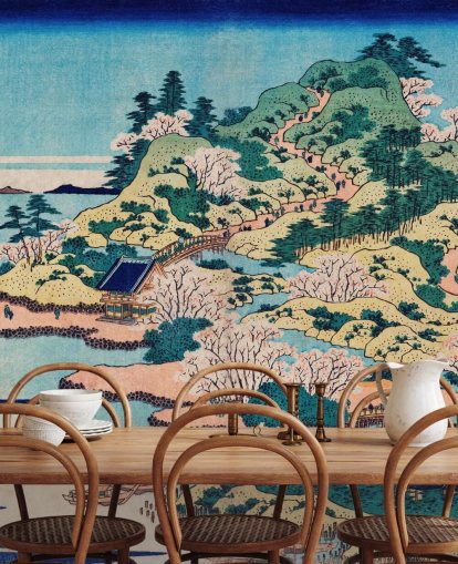 Sesshu Ajigawaguchi Tenposan väggmålning  Sesshu Ajigawaguchi Tenposan väggmålning