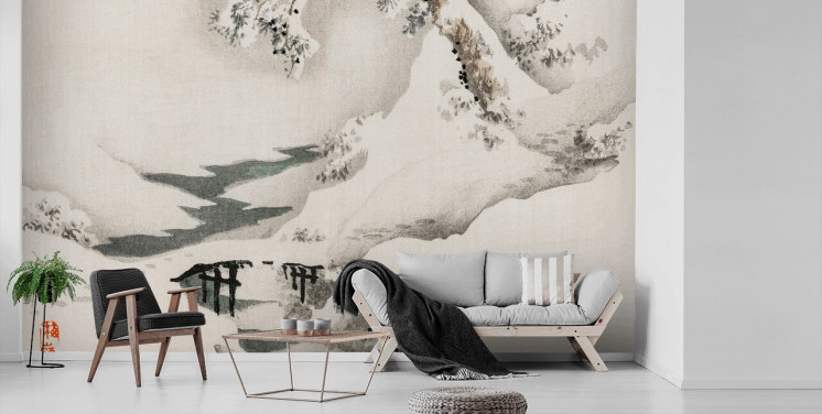 Snowscape Wallpaper Muurschildering 