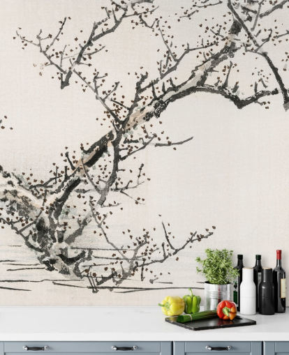 Tree Against Water Oriental Wallpaper Tree Against Water Oriental Wallpaper