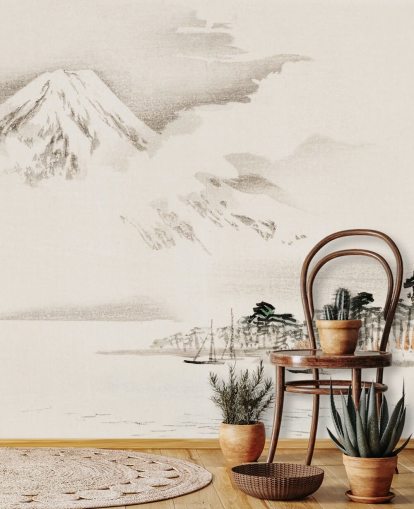Udsigt over Mount Fuji Wallpaper Mural Udsigt over Mount Fuji Wallpaper Mural