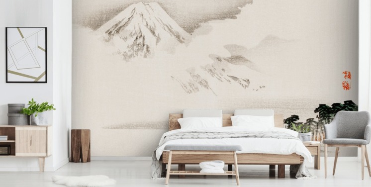 Uitzicht op Mount Fuji Wallpaper Mural