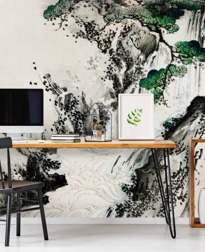 Cascading Foss Bakgrunn Mural Cascading Foss Bakgrunn Mural