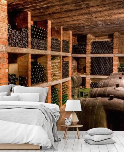 Shelved Wine Cellar Wallpaper Shelved Wine Cellar Wallpaper