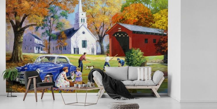 Family Time by the River Mural by Kevin Walsh