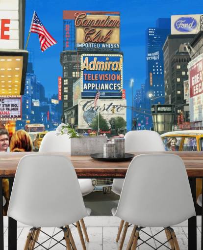 Vintage Times Square Residential Home Wallpaper Vintage Times Square Residential Home Wallpaper