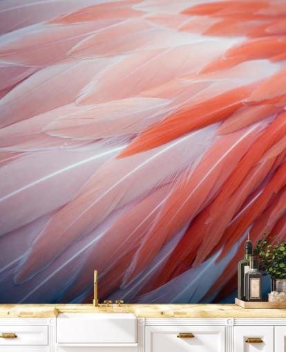 Fabulous Flamingo Höyhenet Taustakuva Seinämaalaus Fabulous Flamingo Höyhenet Taustakuva Seinämaalaus