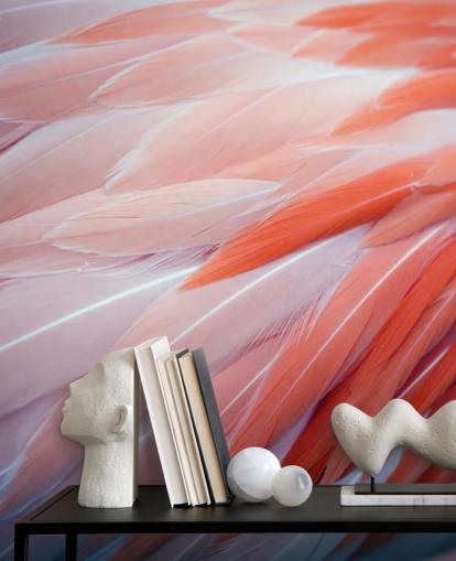 Fantastisk Flamingo Fjädrar Bakgrund väggmålning Fantastisk Flamingo Fjädrar Bakgrund väggmålning