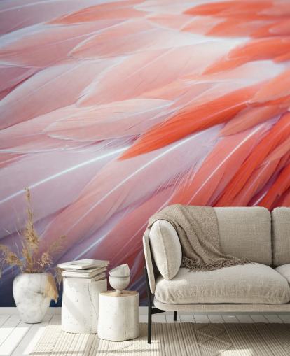 Fabulous Flamingo Feathers Wallpaper Mural Fabulous Flamingo Feathers Wallpaper Mural