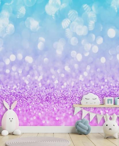 Abstrakt Blå og Lilla Glitter Mural Abstrakt Blå og Lilla Glitter Mural