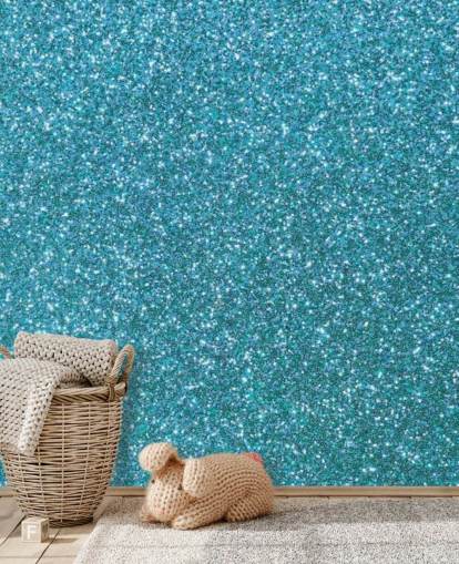 Blå Glitter Wallpaper Mural Blå Glitter Wallpaper Mural