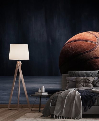 carta da parati murale scura con pallacanestro chiamato Vintage Basketball per camerette per bambini, grotte maschili e college carta da parati murale scura con pallacanestro chiamato Vintage Basketball per camerette per bambini, grotte maschili e college