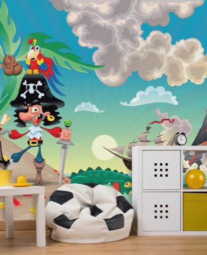 Pirat- und Krokodil-Tapete Pirat- und Krokodil-Tapete