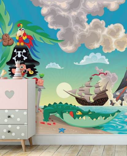 Pirate and Crocodile Wallpaper Pirate and Crocodile Wallpaper