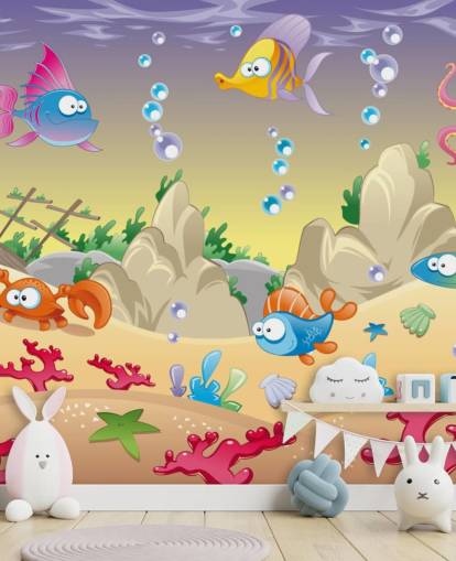 Papel de parede de desenho animado Sea Life Papel de parede de desenho animado Sea Life