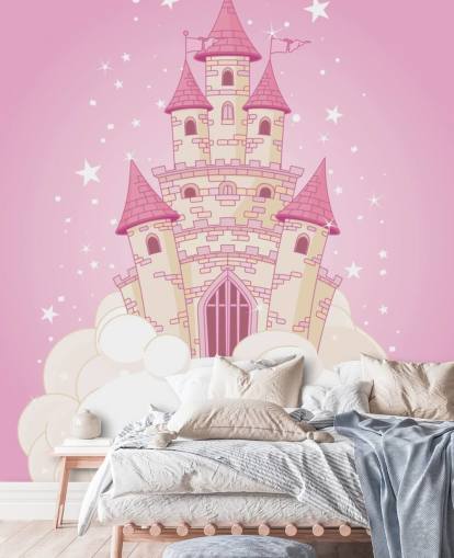 Vaaleanpunainen linna taustakuva Vaaleanpunainen linna taustakuva