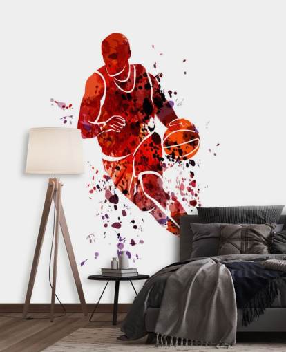 Basketball Watercolour Mural Basketball Watercolour Mural