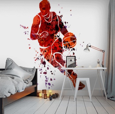 Basketball-Aquarell-Wandbild 