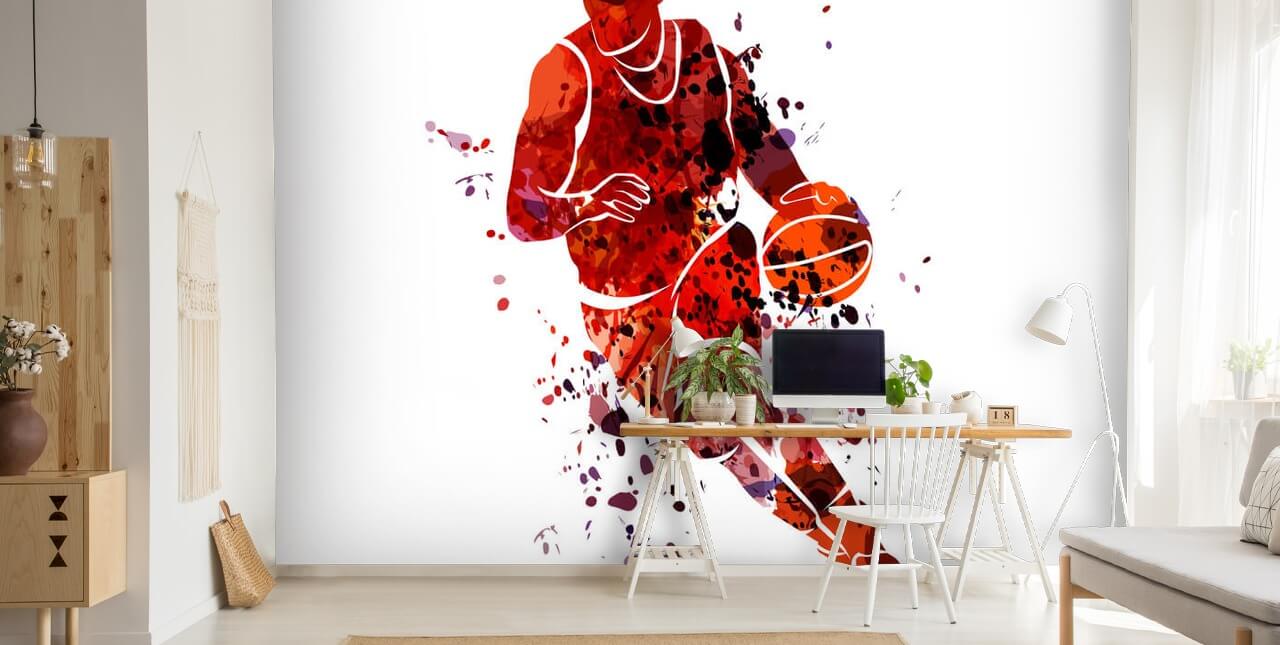 Basketball-Aquarell-Wandbild Basketball-Aquarell-Wandbild