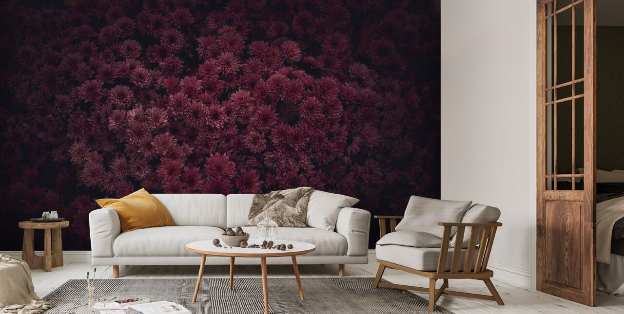 Dark Pink Flowers Wallpaper | Wallsauce US