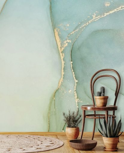 lysegrønn tilpassbar marmor tapet veggmaleri kalt Light Teal Green Marble for kjøkken og bad lysegrønn tilpassbar marmor tapet veggmaleri kalt Light Teal Green Marble for kjøkken og bad