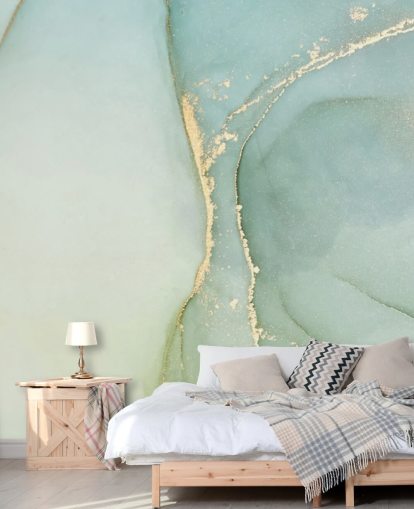 carta da parati murale in marmo verde chiaro personalizzabile chiamata Light Teal Green Marble per cucine e bagni carta da parati murale in marmo verde chiaro personalizzabile chiamata Light Teal Green Marble per cucine e bagni