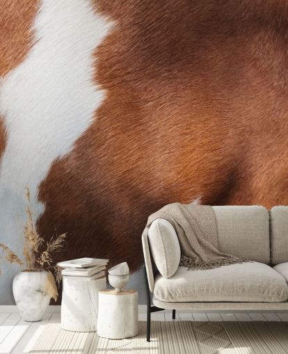 Brown and White Cow Print Mural Brown and White Cow Print Mural