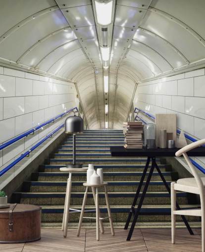 Blå og hvit Trapper Bakgrunn Blå og hvit Trapper Bakgrunn