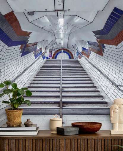 Red and Blue Underground Mural Red and Blue Underground Mural